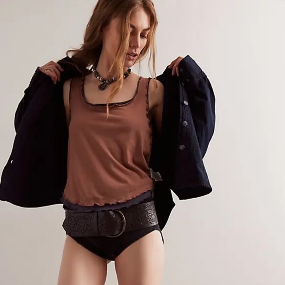 nwot free people sundae brown tank